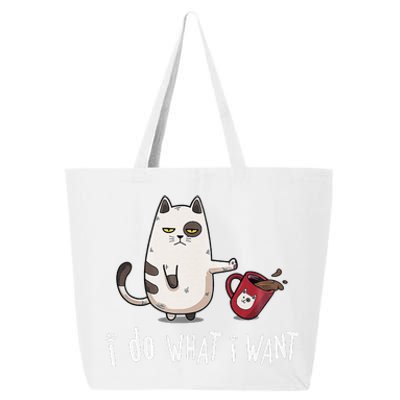 Meow I Do What I Want Vintage Black Cat Red Cup Funny My Cat 25L Jumbo Tote