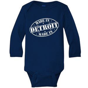 Made In Detroit Baby Long Sleeve Bodysuit