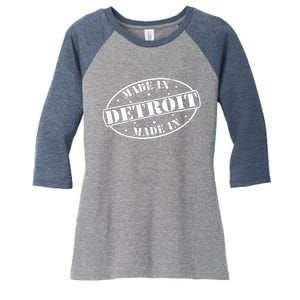 Made In Detroit Women's Tri-Blend 3/4-Sleeve Raglan Shirt