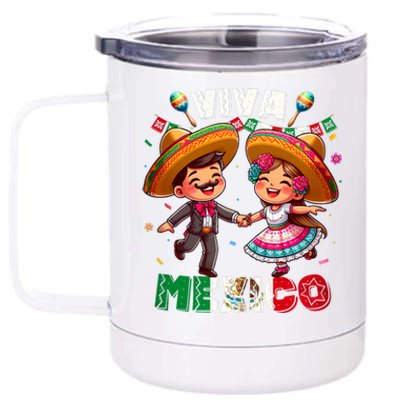 Mexican Independence Day Viva Mexico 12 oz Stainless Steel Tumbler Cup