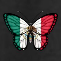 Mexican Independence Day Butterfly 7 Panel Mesh Trucker Snapback Hat
