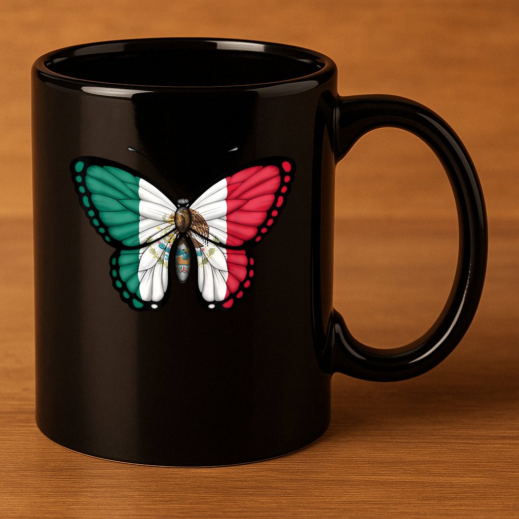 Mexican Independence Day Butterfly 11oz C Handle Ceramic Mug