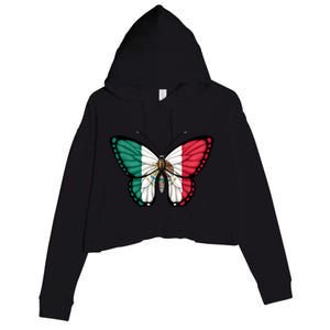 Mexican Independence Day Butterfly Crop Fleece Hoodie