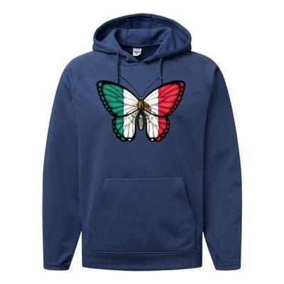 Mexican Independence Day Butterfly Performance Fleece Hoodie