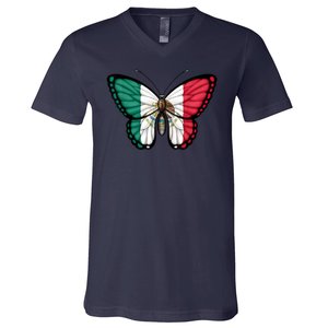 Mexican Independence Day Butterfly V-Neck T-Shirt