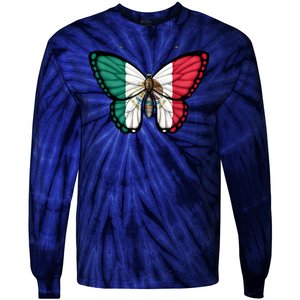 Mexican Independence Day Butterfly Tie-Dye Long Sleeve Shirt