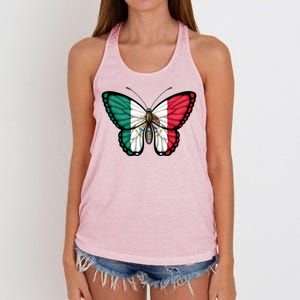 Mexican Independence Day Butterfly Women's Knotted Racerback Tank