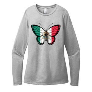 Mexican Independence Day Butterfly Womens CVC Long Sleeve Shirt