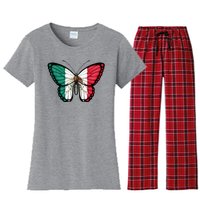 Mexican Independence Day Butterfly Women's Flannel Pajama Set