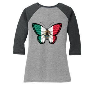 Mexican Independence Day Butterfly Women's Tri-Blend 3/4-Sleeve Raglan Shirt