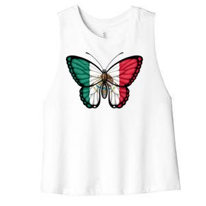 Mexican Independence Day Butterfly Women's Racerback Cropped Tank