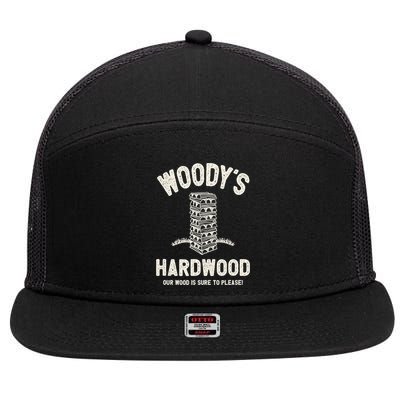 Mens Inappropriate Dirty Adult Humor Funny Woody's Hardwood 7 Panel Mesh Trucker Snapback Hat