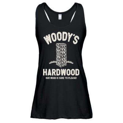 Mens Inappropriate Dirty Adult Humor Funny Woody's Hardwood Ladies Essential Flowy Tank