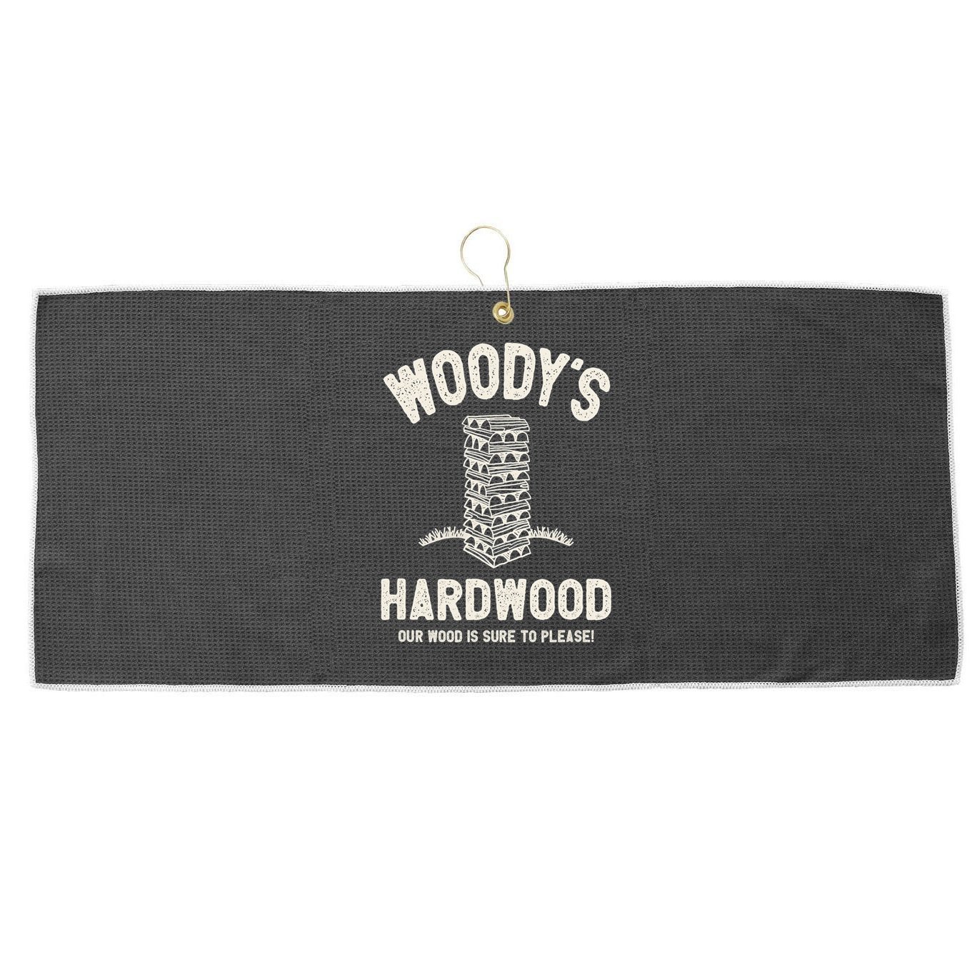 Mens Inappropriate Dirty Adult Humor Funny Woody's Hardwood Large Microfiber Waffle Golf Towel