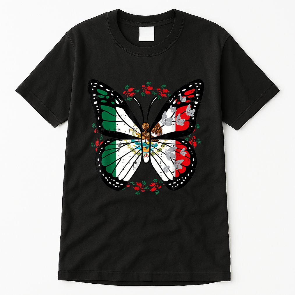 Mexican Independence Day Butterfly Mexico Tall T-Shirt
