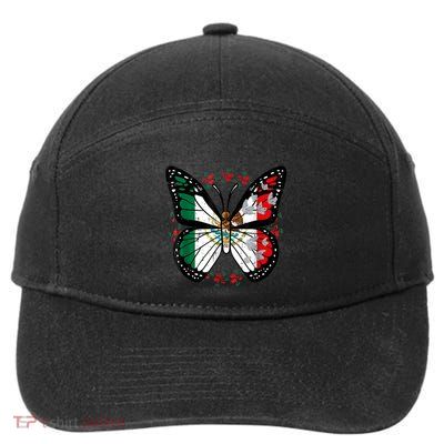 Mexican Independence Day Butterfly Mexico 7-Panel Snapback Hat