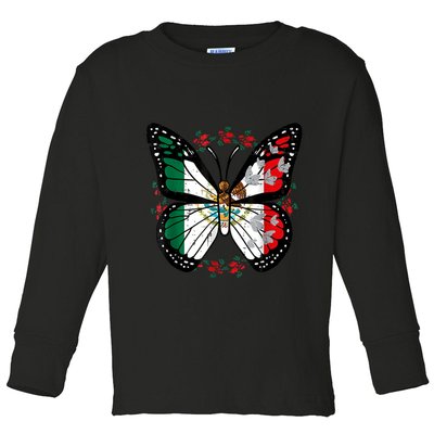 Mexican Independence Day Butterfly Mexico Toddler Long Sleeve Shirt