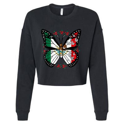 Mexican Independence Day Butterfly Mexico Cropped Pullover Crew
