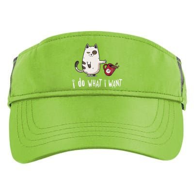 Meow I Do What I Want Vintage Black Cat Red Cup Funny My Cat Adult Drive Performance Visor