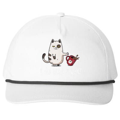 Meow I Do What I Want Vintage Black Cat Red Cup Funny My Cat Snapback Five-Panel Rope Hat