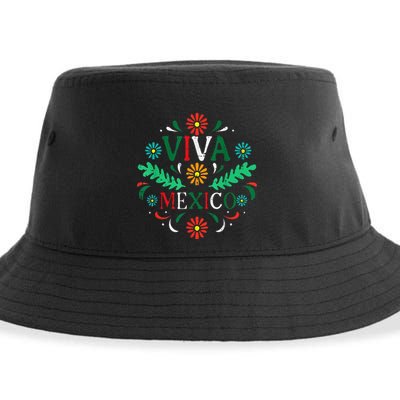 Mexican Independence Day Viva Mexico Otomi Sustainable Bucket Hat