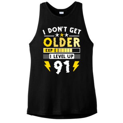 Men I Dont Get Older I Level Up 91 Gift Funny Gamer Ladies PosiCharge Tri-Blend Wicking Tank