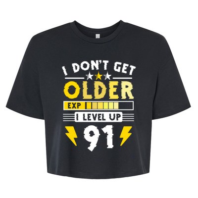 Men I Dont Get Older I Level Up 91 Gift Funny Gamer Bella+Canvas Jersey Crop Tee