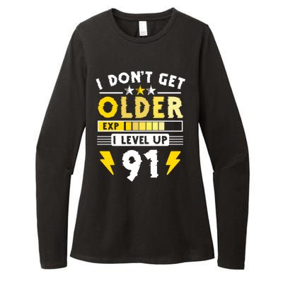 Men I Dont Get Older I Level Up 91 Gift Funny Gamer Womens CVC Long Sleeve Shirt