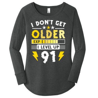 Men I Dont Get Older I Level Up 91 Gift Funny Gamer Women's Perfect Tri Tunic Long Sleeve Shirt