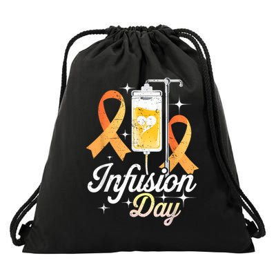 MS Infusion Day Multiple Sclerosis Awareness Ribbon Drawstring Bag