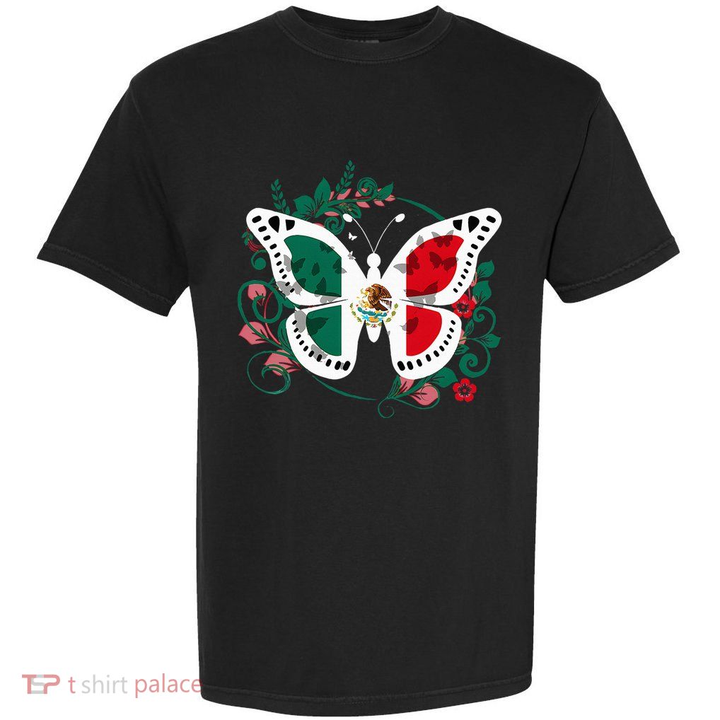 Mexican Independence Day Butterfly Mexico Garment-Dyed Heavyweight T-Shirt