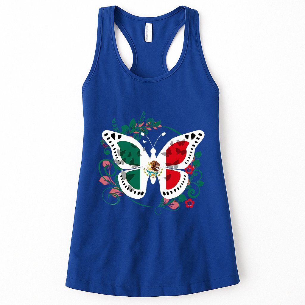 Mexican Independence Day Butterfly Mexico Womens Tank Top