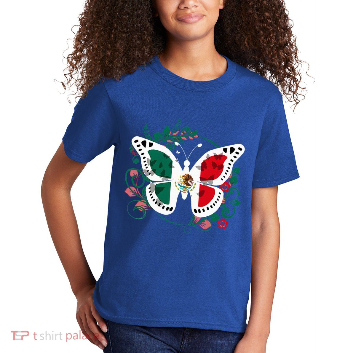 Mexican Independence Day Butterfly Mexico Kids T-Shirt