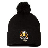 MS I.n.f.u.s.i.o.n Day Multiple Sclerosis Awareness Ribbon Pom Pom 12in Knit Beanie