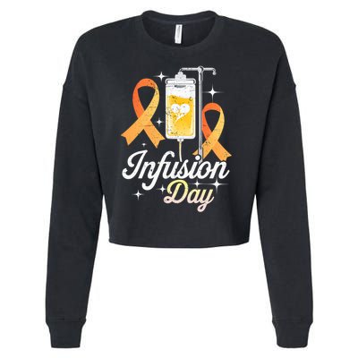 MS I.n.f.u.s.i.o.n Day Multiple Sclerosis Awareness Ribbon Cropped Pullover Crew