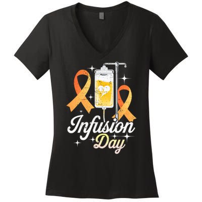 MS I.n.f.u.s.i.o.n Day Multiple Sclerosis Awareness Ribbon Women's V-Neck T-Shirt