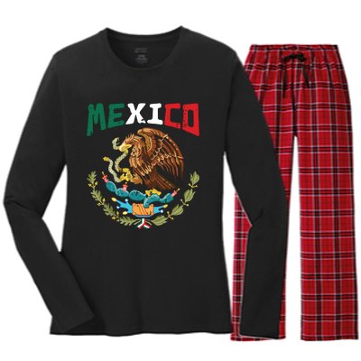 Mexican Independence Day Mexico Women's Long Sleeve Flannel Pajama Set 