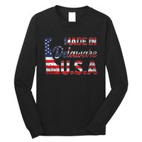 Made In Delaware Us Map State American Flag Delaware Long Sleeve Shirt