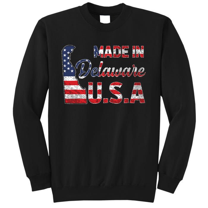 Made In Delaware Us Map State American Flag Delaware Sweatshirt