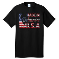 Made In Delaware Us Map State American Flag Delaware Tall T-Shirt