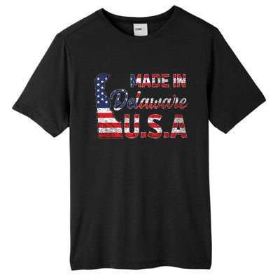 Made In Delaware Us Map State American Flag Delaware Tall Fusion ChromaSoft Performance T-Shirt