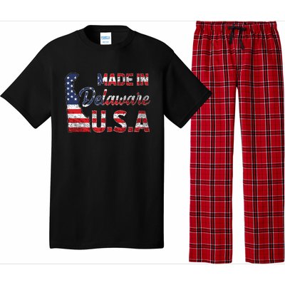 Made In Delaware Us Map State American Flag Delaware Pajama Set