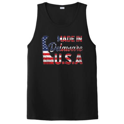 Made In Delaware Us Map State American Flag Delaware PosiCharge Competitor Tank