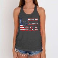 Made In Delaware Us Map State American Flag Delaware Women's Knotted Racerback Tank