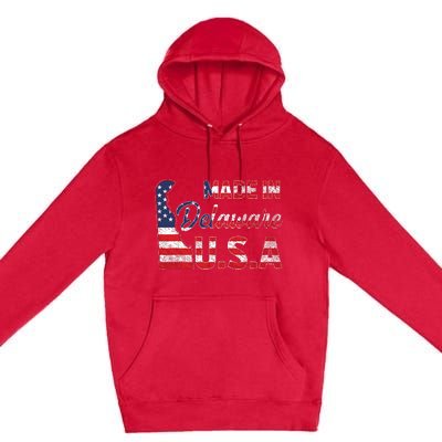 Made In Delaware Us Map State American Flag Delaware Premium Pullover Hoodie