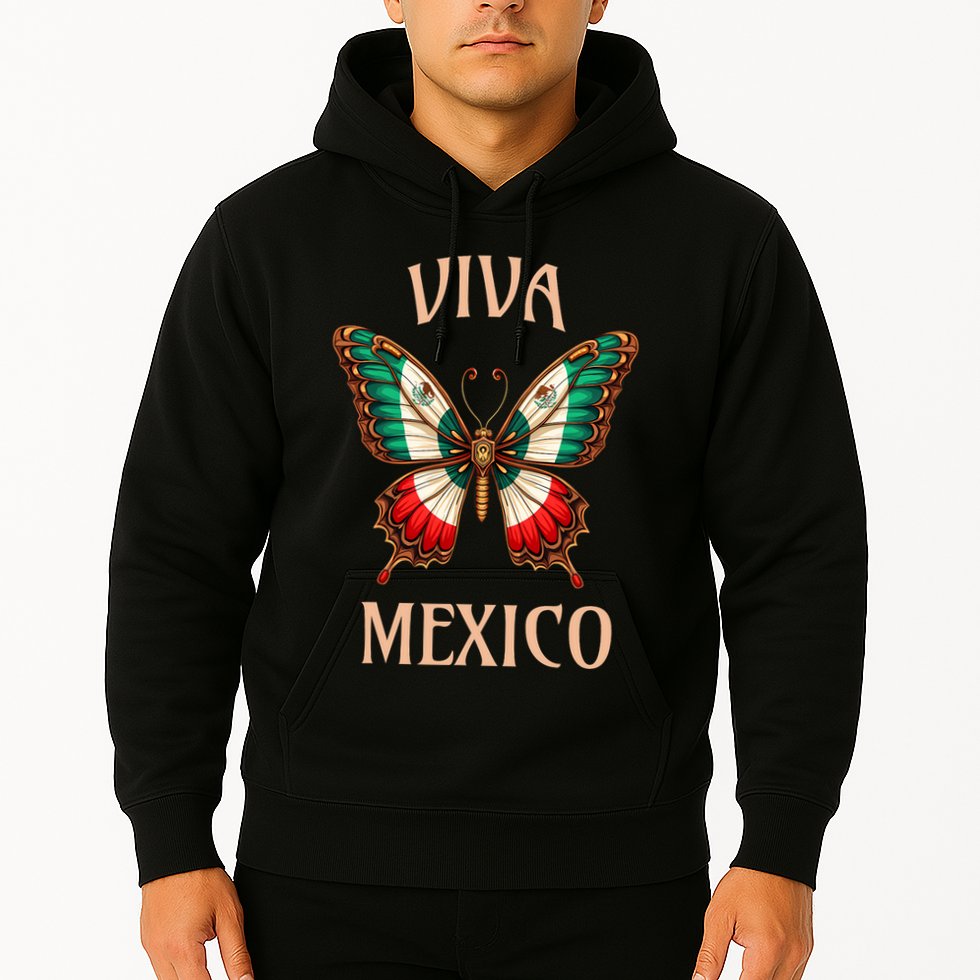 Mexico Independence Day Butterfly Mexican Flag Hoodie