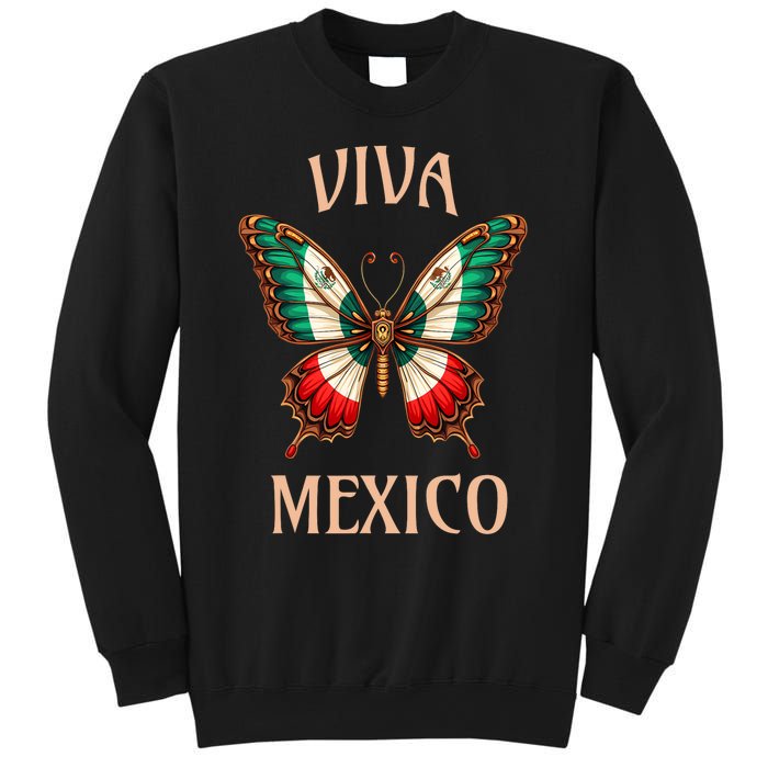 Mexico Independence Day Butterfly Mexican Flag Sweatshirt