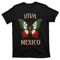 Mexico Independence Day Butterfly Mexican Flag T-Shirt