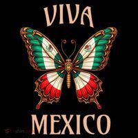 Mexico Independence Day Butterfly Mexican Flag T-Shirt