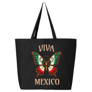 Mexico Independence Day Butterfly Mexican Flag 25L Jumbo Tote